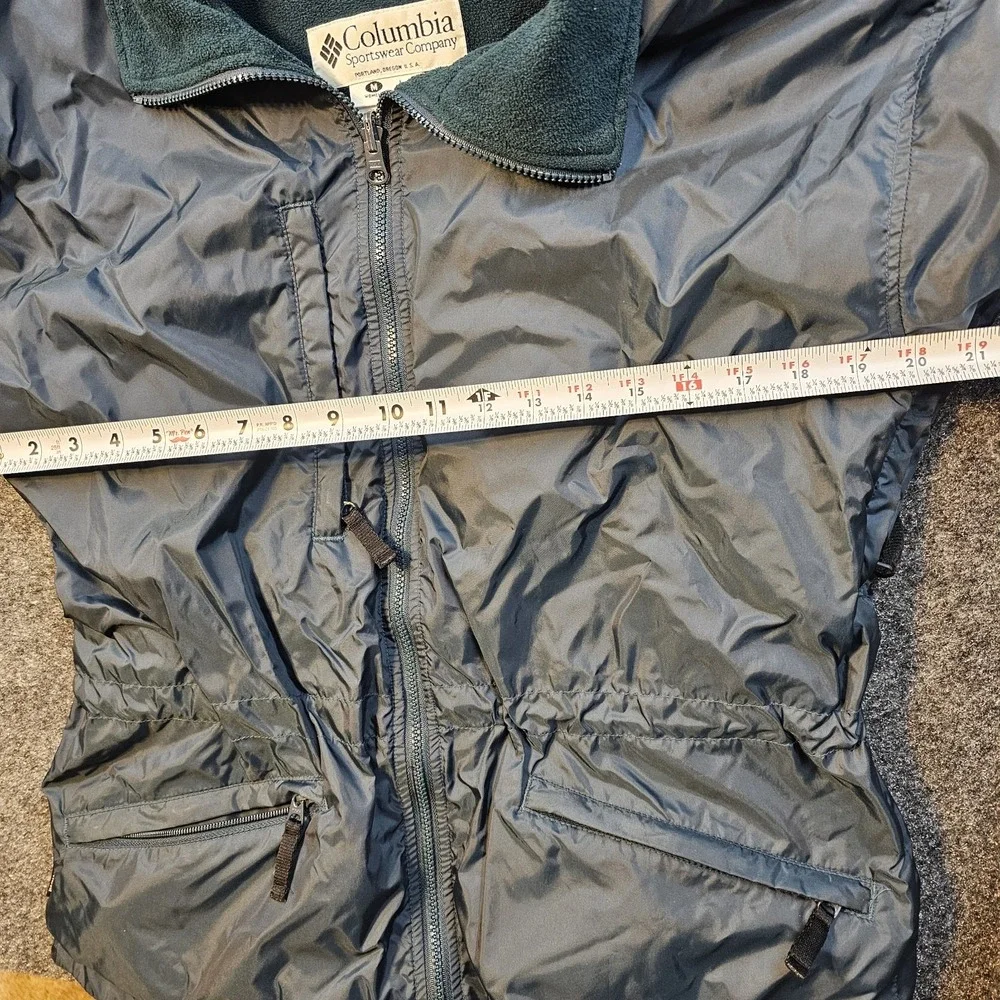 Columbia Sportswear Y2K Womens‎ M Fleece Lined Windbreaker Jacket Green Cinch